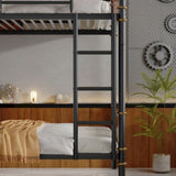 Twin XL over Twin XL Metal Bunk Bed, Industrial Detachable Bunkbeds with Safety Guard Rails for 78931135