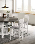 ZUN Contemporary Dining Room Counter Height Chairs Set of 2 Chairs only White Solid wood Gray Padded B01157350