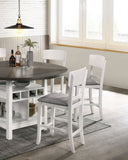 ZUN Contemporary Dining Room Counter Height Chairs Set of 2 Chairs only White Solid wood Gray Padded B01157350