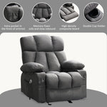 ZUN Recliner Chair ,with vibration massage and heating ergonomic living room adult lounge chair, with W1521P264878