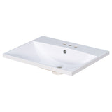 24" Bathroom Vanity Top Only, White Basin, 3-Faucet Holes, 4" Faucet Available, Ceramic WF287736AAK