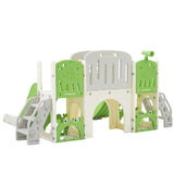 ZUN Kids Slide Playset Structure 8 in 1, Freestanding Ocean Themed Set with Slide, Arch N710P176322F