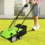 13" Electric Lawn Dethatcher w/ Collection Bag and Removable Blades -Green 13936197