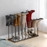 ZUN Boot Rack Organizer for 8 Pairs, Free Standing Boot Storage Metal Shoe Rack Fit for Tall Boots 37432276