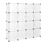 ZUN Modular Closet Organizer Plastic Cabinet, 16 Cube Wardrobe Cubby Shelving Storage Cubes Drawer Unit, 66443111