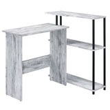 ZUN Antique White and Black Office Desk with Bookshelf B062P184525