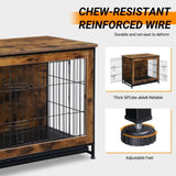 Dog Crate Furniture with Cushion, Wooden Dog Crate Table, Double Doors Dog Furniture, Indoor Dog 96502465