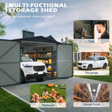 Outdoor Storage Shed 20x13 FT, Metal Garage Shed Backyard Utility Tool House Building with 2 Doors W1895P199514