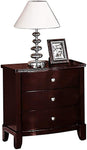 ZUN Brown Finish 3-Drawers Nightstand Bedroom Furniture 1pc Nightstand MDF Birch veneer B01149356