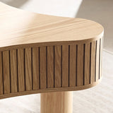 42.52 Inch Modern Wooden Handcraft Drum Coffee Table Irregular Shaped Coffee Table for Living W2582P279956