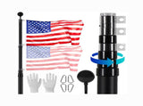 25FT Telescoping Flagpole Kit, 3 Display Modes with 3x5 American Flag & Professional Accessories, 03629586