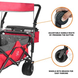 Foldable Wagon with Removable Canopy & Cooler Bag - Heavy Duty Collapsible Wagon Utility Cart with 62770296