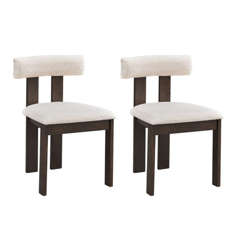 ZUN Wooden Dining Chairs Set of 2, Modern Boucle Upholstered Side Chairs,Mid Century Modern W2582P188305