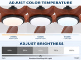60" Vintage Mahogany Solid Wood Ceiling Fan with Light and Remote Control, Noiseless, Dimmable, W1367P447571