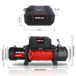 ZUN X-BULL Electric Winch 10000 LBS 12V Synthetic Rope Load Capacity Red Rope Jeep Towing Truck Off Road W121848105