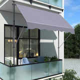 Manual Retractable Awning-118'' Non-Screw Outdoor Sun Shade Cover with UV Protection 100% 71693692