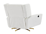 Power Recliner Chair Swivel,Boucle Upholstered 360&deg Swivel Recliner with gold 5 star base-Beige N771P298185M