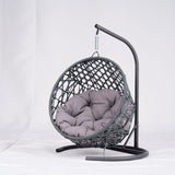 Cat Swing Bed with Stand & Cushion, Cat Egg Chair with Rattan Wicker Appearance, Indoor Hanging W2500P283882