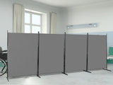 6FT 4-Fold 160g Polyester Cloth Plastic Foot Carbon Steel Frame Foldable Screen Gray 91313474