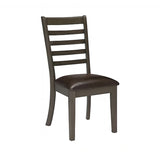 Simple Classic Brown 7pc Set Faux Marble Top Table 6xSide Chairs Leatherette Seats B2741P348913