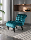 COOLMORE Modern Velvet Armless Accent Living Room Chair / Leisure Chair,Upholstered Fabric Button W39550125