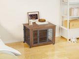 27.2" Dog Crate Furniture with Wheels for Small Dogs, Heavy Duty Dog Kennel Indoor with 2 Doors, 94926706