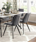 ZUN Modern Design Dining Chairs 2pc Set Gray Faux Leather Upholstery Black Metal Legs Kitchen Dining B011P238922