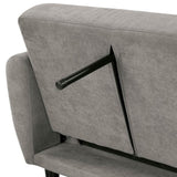 Contemporary Converts to Bed Gray 1pc Futon Sofa Channeled Tufted Back Soft Track Arm Couch W USB B011P309284