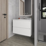 Smoot Floating Vanity with Two Drawers and Sink, White B128P314803