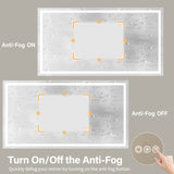 72x36" Frameless Eco-Friendly Silver MirrorDual LED Light StripsFront and Back Lighting T3177P320561