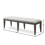 ZUN Grant Nailhead Trim Upholstered Dining Bench T2574P206285