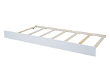 Twin Size Wood Daybed with Trundle and Fence Guardrails, White WF301862AAK