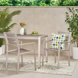 Outdoor Modern Aluminum Dining Chair, Silver 70340.00