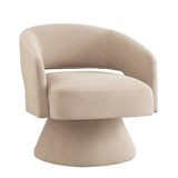 Modern Swivel Barrel Chair, Upholstered Velvet Round Accent Chairs,360 Degree Comfy Swivel Chair W2186P178775