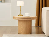 19.49 inch Round MDF Side Table Sintered Stone Tabletop for Living Room Bedroom Natural W876P460753