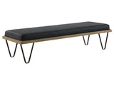 Dark Blue and Black Upholstered Bench B062P145445