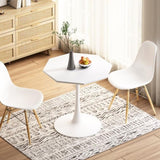 31.50"Modern Octagonal Coffee Table with MDF Table Top,Metal Base, for Dining Room, Kitchen, Living W757126156