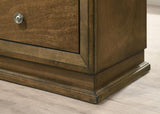 Walnut Finish 1pc Nightstand Transitional Style Bedside Table 2-Drawers Zinc Iron Bronze Metal Knob B2741P326707
