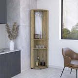 Corner Bar Cabinet Rialto, Three Shelves, Macadamia Finish B092123305