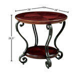 Traditional Style Brown Cherry 1pc END TABLE Open Bottom Shelf Ornate Design Living Room Furniture B011P184987