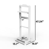 Accent Portable Garment Rack,Clothes Valet Stand with Storage Organizer,White Finish W760P178208