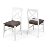 ZUN Roshan Farmhouse Acacia Wood Dining Chairs, White / Walnut 62888.00WWALN