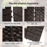 ZUN Patio Interlocking Deck Tiles, 12"x12" Square Composite Decking Tiles, Four Slat Plastic Outdoor W1859P184890