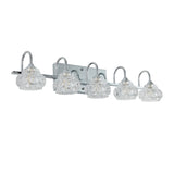 Brushed Nickel Finish Vintage Crystal Vanity Light - Elegant 5-Light Bathroom Mirror Fixture with W1340P206725