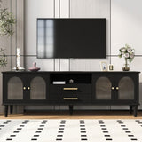 ZUN U-Can 68.9'' Retro TV Stand for TVs up to 75 Inches, Entertainment Center Media Console with Fluted N724P198468B