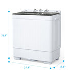 ZUN Twin Tub with Built-in Drain Pump XPB65-2168S 26Lbs Semi-automatic Twin Tube Washing Machine for 42619494