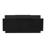 Coffee Table, Modern Center Table with High-Gloss Finish and Glass Tabletop, Coffee Table with Open 41736706