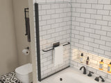 ZUN Bath tub Pivot shower screen, with 1/4" tempered glass and towel bar 3458 W2122131073