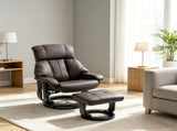 Massage Recliner Chair, 360&deg Swivel Recliner and Footstool Set, 10-Point Vibration Massage, 85620474