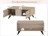 31.5" Multi-Storage Coffee Table - 3-Door CabinetBack Open Compartment, Natural Wood Texture 11870095